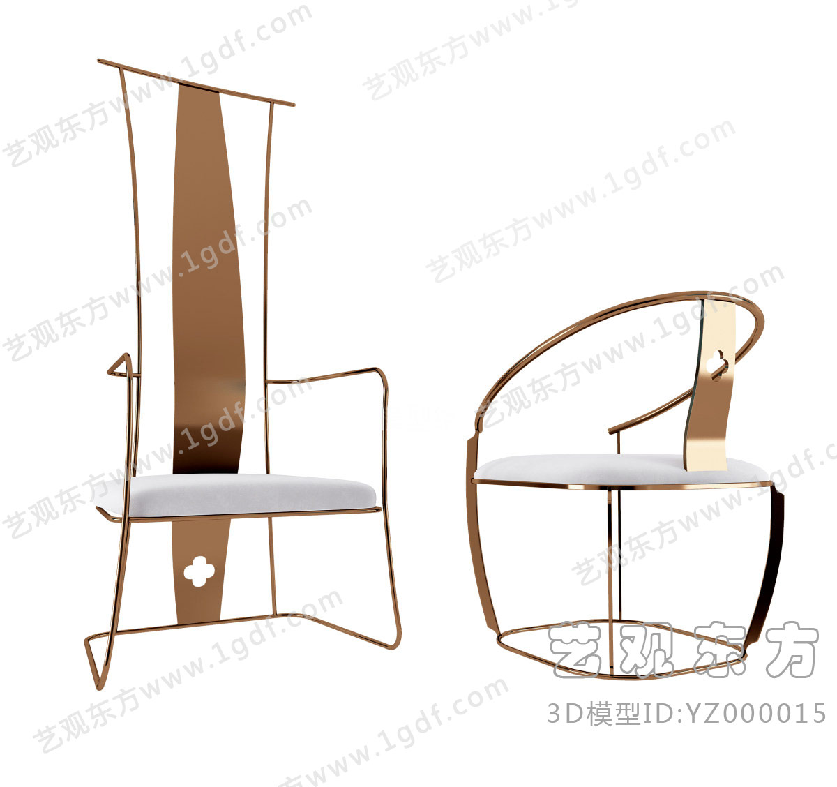 新中式椅子3d模型下载