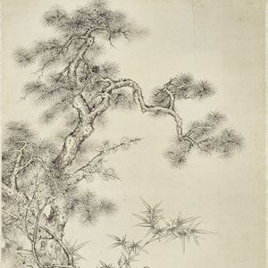 清_蒋溥_岁寒三友图